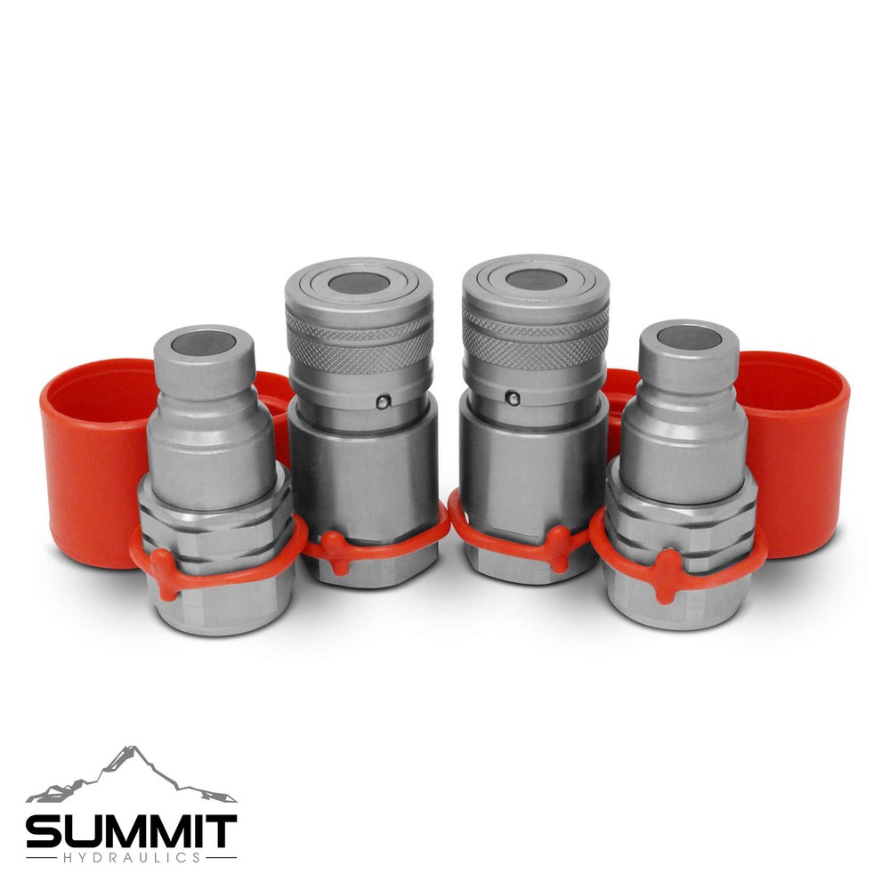 3/4" NPT Flat Face Hydraulic Quick Connect Coupler Skid Steer Bobcat 2 Sets