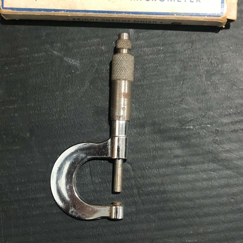 MICROMETER BRIGHT CHROME FINISH 1 INCH MICROMETER, FREE SHIPPING