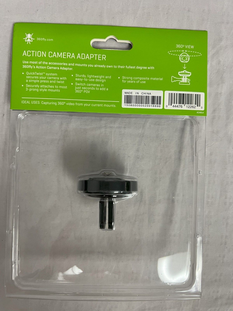 360fly - QuickTwist Action Cam Mount Adapter - Black  *CLOSEOUT*