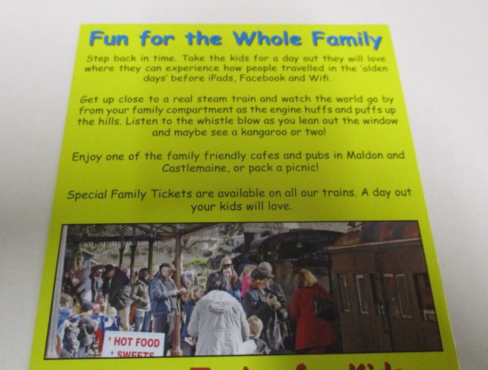 Victorian Goldfields Railway - Train Brochure & Leaflets - Castlemaine & Maldon