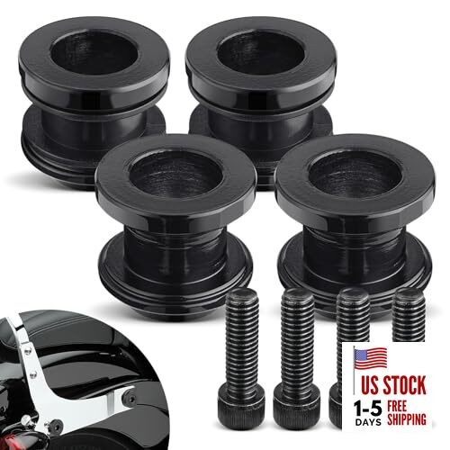 Four Point Docking Hardware Kits Quick Release Sissy Bar Luggage Rack Black