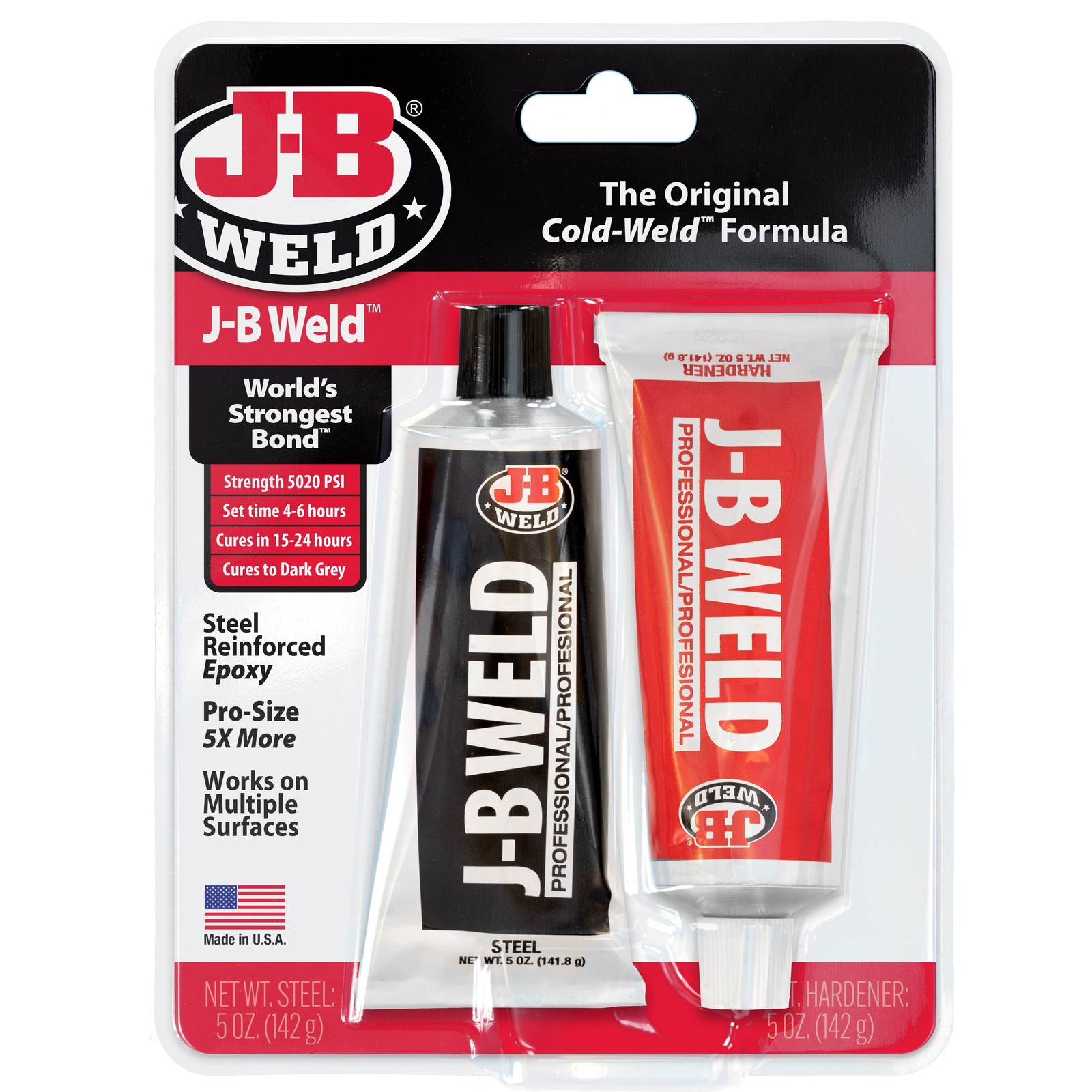 J-B Weld 8281 Professional Size Steel Reinforced Epoxy Twin Pack 10 oz DARK GREY