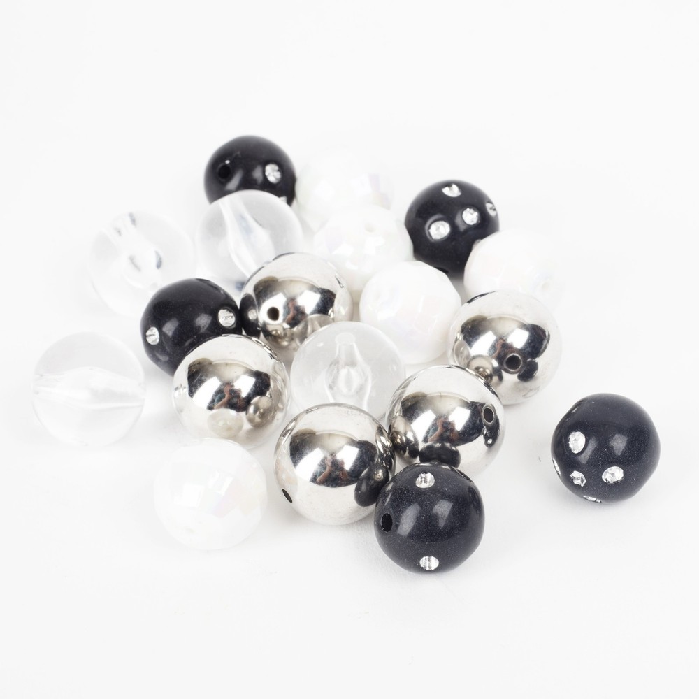 CousinDIY Bubblegum Bead 20mm 20/Pkg-Metallic Black