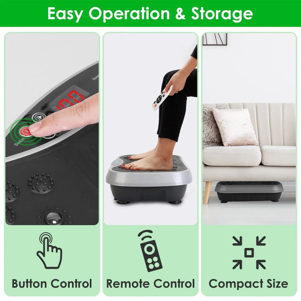 Vibration Plate Exercise Machine with Resistance Bands & Remote Control