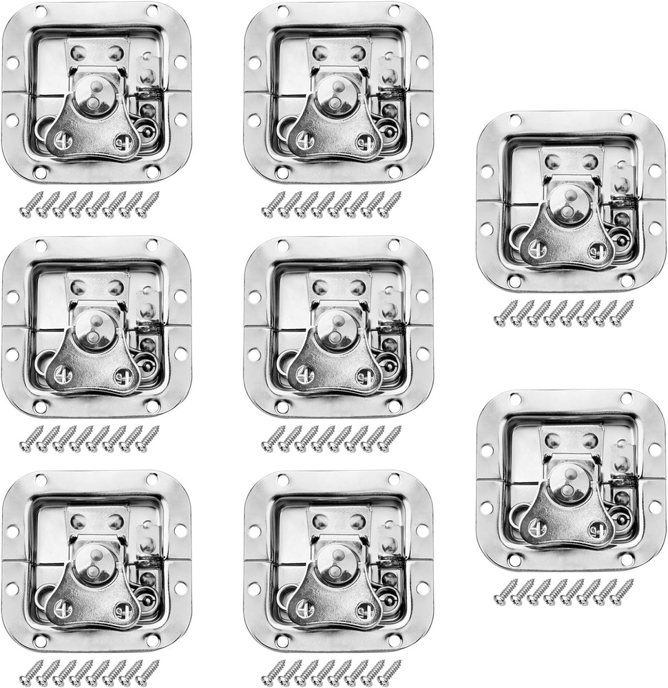 8 Pack Road Flight Case Spring Loaded Recessed, Small Butterfly Twist Latch with