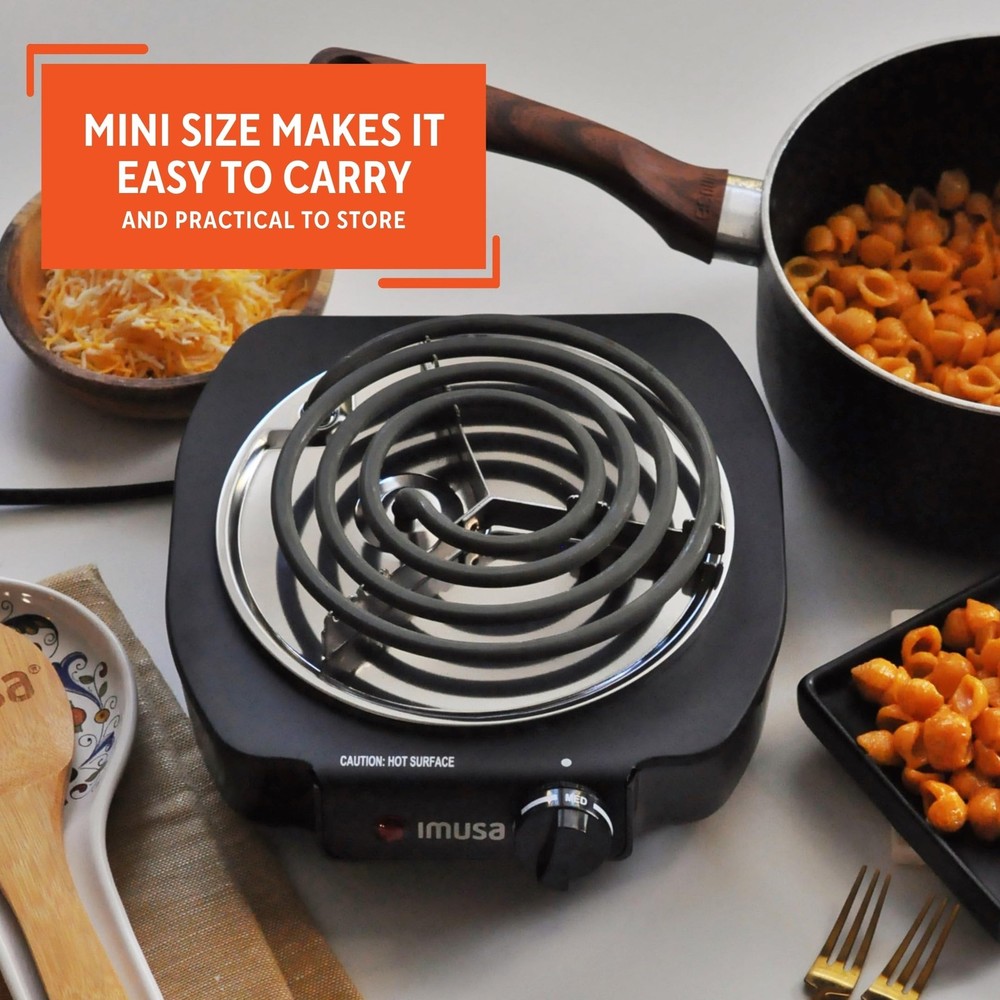 IMUSA Single Electric Burner, Black Single,