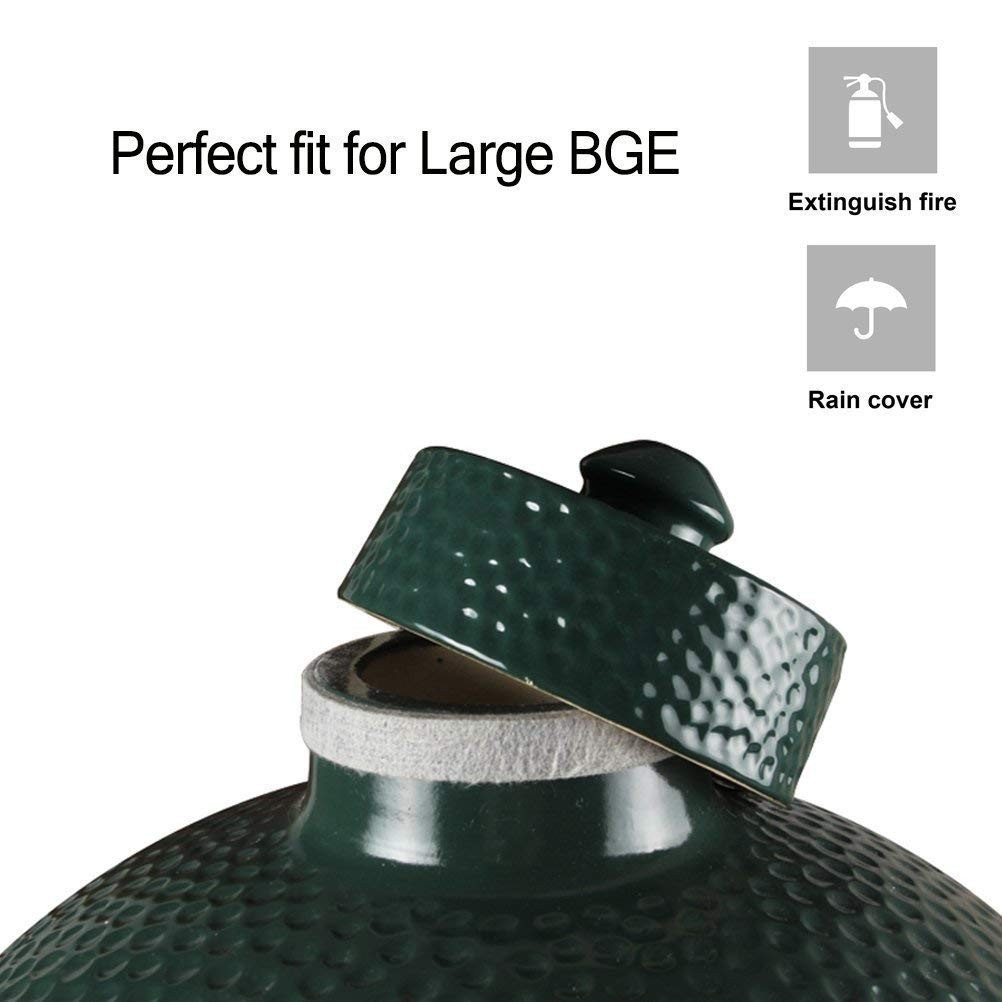 Dracarys Grill Chimney Top Vent Cap Ceramic Damper Egg Green-Ceramic