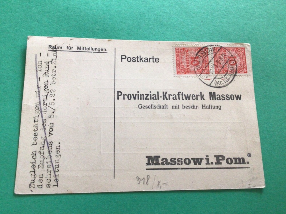 Germany 1923 Kraftwerk postcard A15497