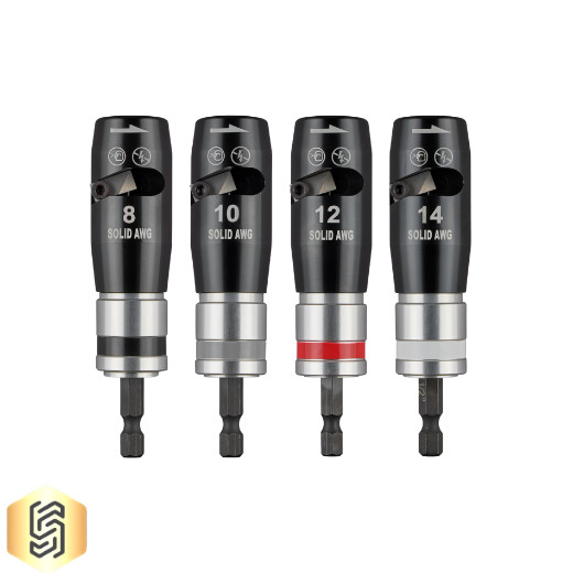 Milwaukee 48-32-6406 4-Piece Solid Wire Stripper Set 8-14 AWG For Impact-Driver