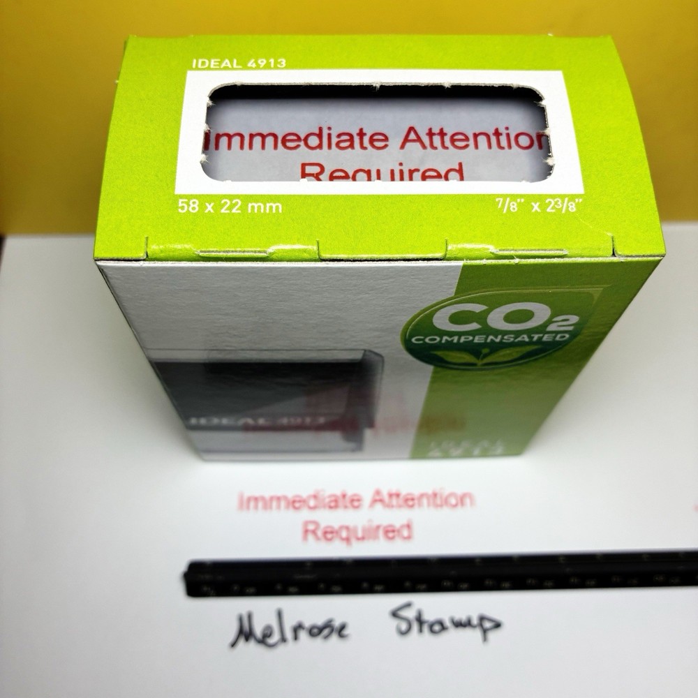 Immediate Attention Required Rubber Stamp Red Ink Self Inking Ideal 4913