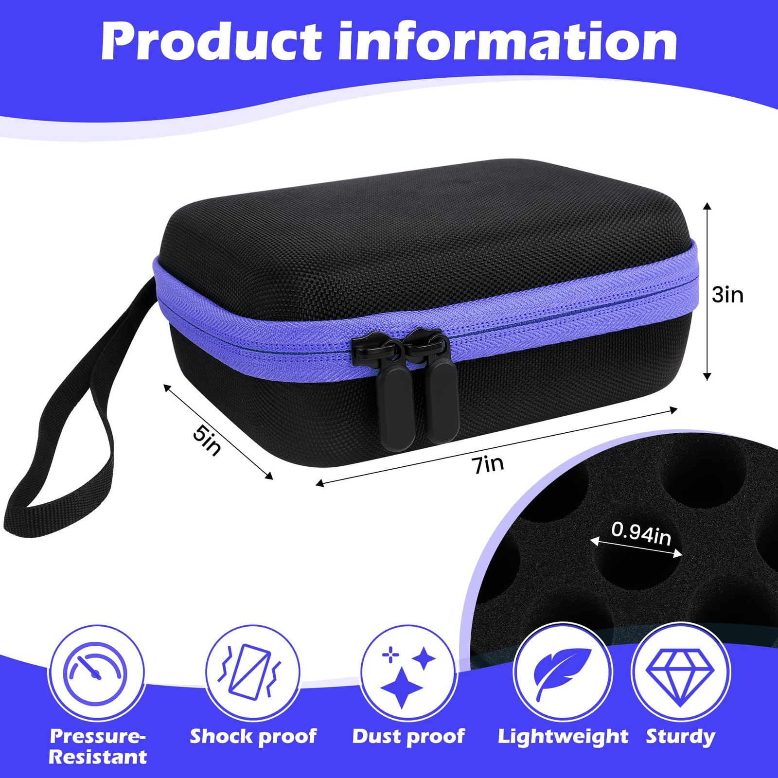 Insulin Fridge Holder Storage Case Peptide Vial 15 slots, purple