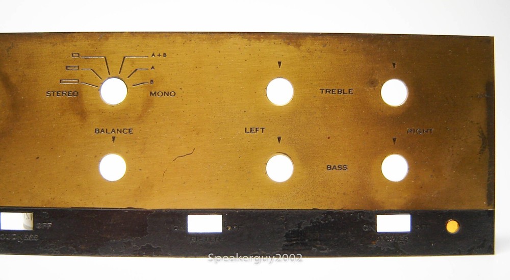 Dynaco PAS 2 Preamplifier Brass Faceplate -- KT2