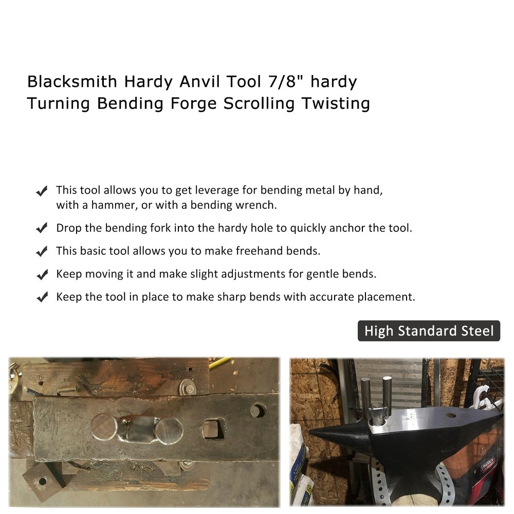 Blacksmith Hardy Anvil Tool 7/8" hardy Turning Bending Forge Scrolling Twisting
