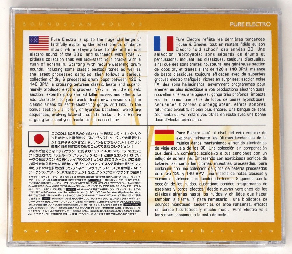 USB MISSING DISC A Soundscan 03 Pure Electro Sample/Sound Library Sampling CD