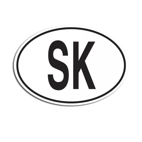 SK Slovakia Country Code Oval Sticker Decal