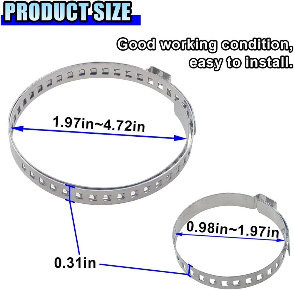 24PCS CV Boot Clamp Kit, Adjustable Axle Joint Crimp Clamps, Silver