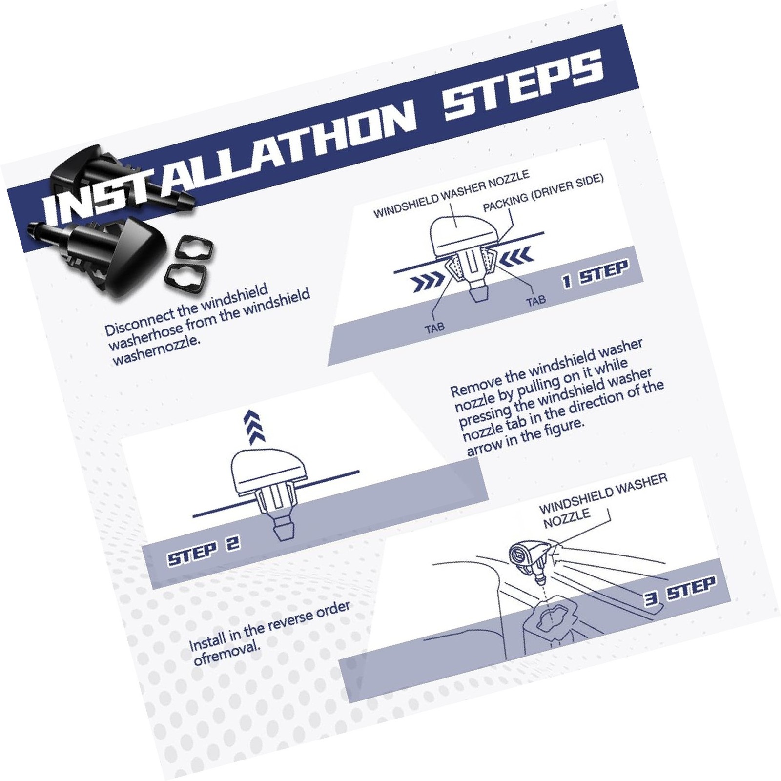 2 PCS Front Windshield Washer Nozzles, Washer Spray Jet Kit Fit for Chrysler,...