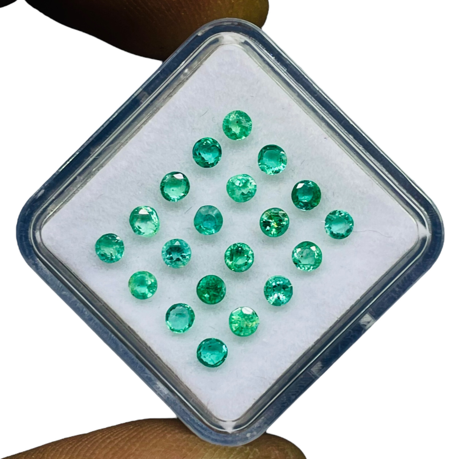 20 Pcs Natural Colombian Emerald 2.7mm Round Cut Loose Untreated Gemstones Lot