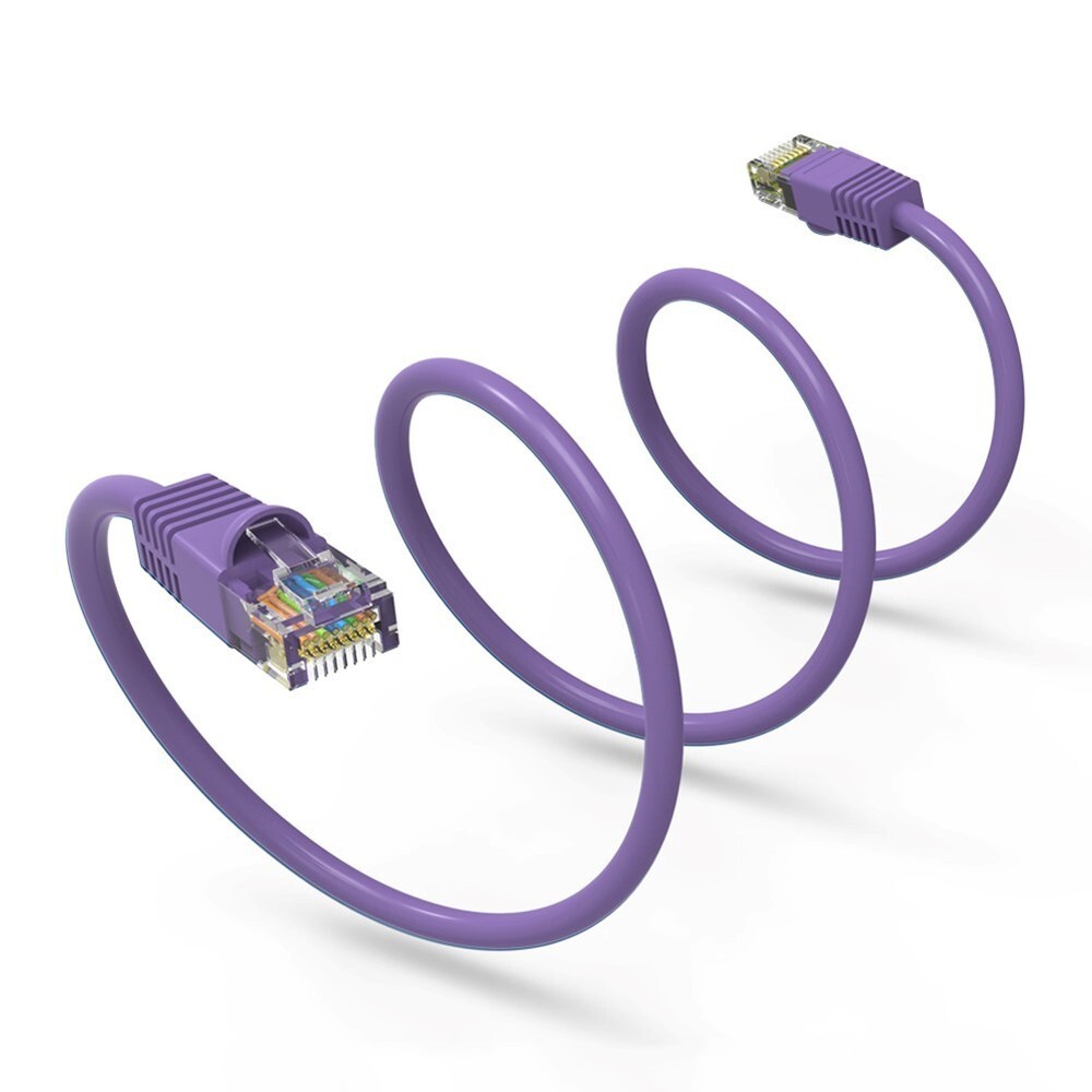 2FT Cat6 RJ45 Ethernet LAN Network UTP Snagless Patch Cable Pure Copper Purple