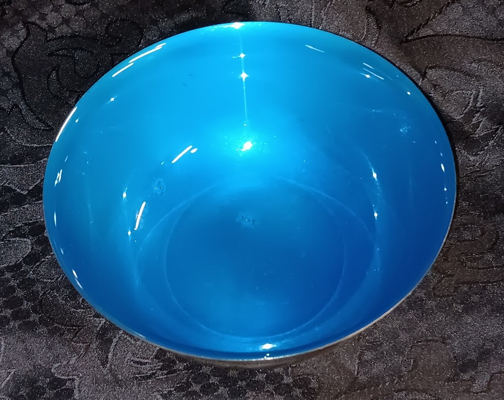 Reed & Barton Silver Bowl 104 Blue Interior 8" Diameter Decorative Tableware