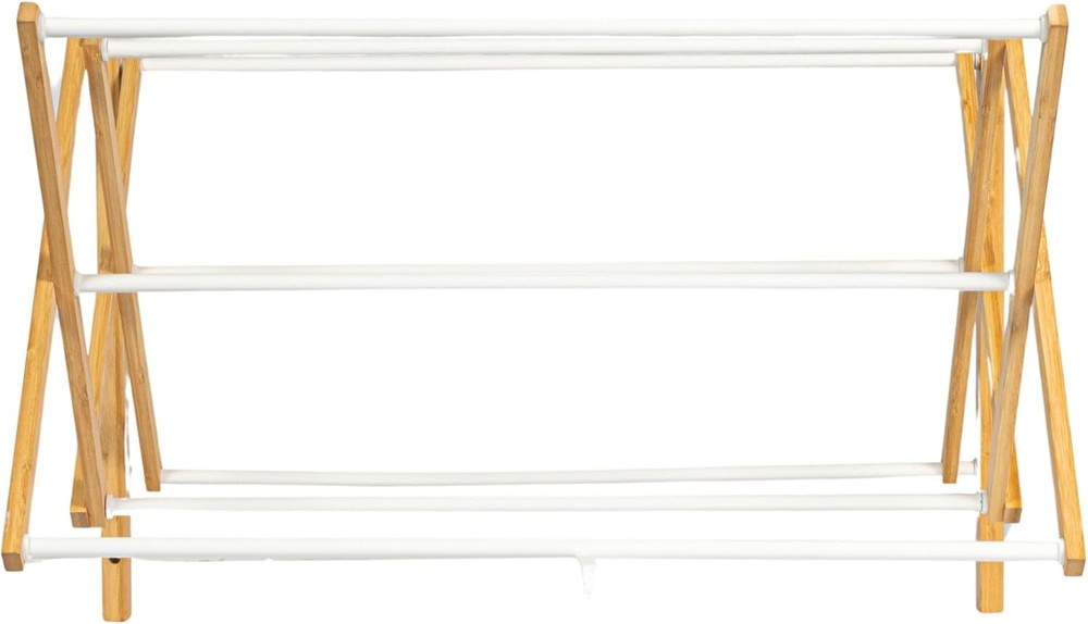 Bamboo Metal Wall Mounted Retractable Drying Rack