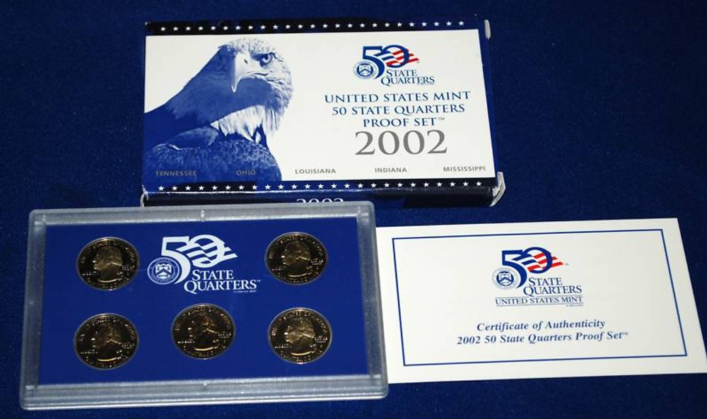 2002-s Clad STATE QUARTERS Proof Set in original BLUE box