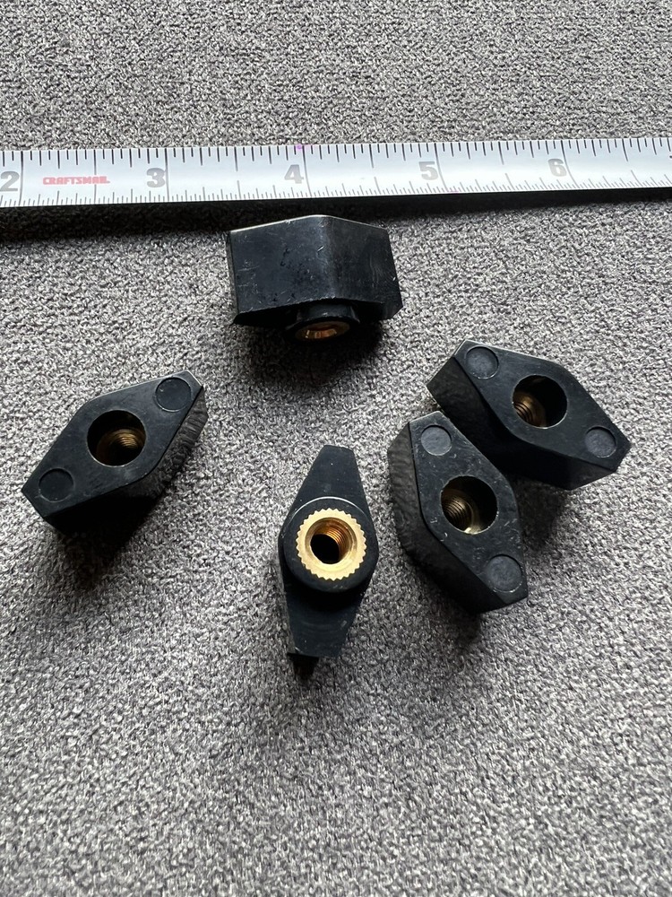 🇺🇸Lot Of 5 Female Thread Knobs 1 1/8” Brass Insert 1/4-20 Thru Threads 🇺🇸