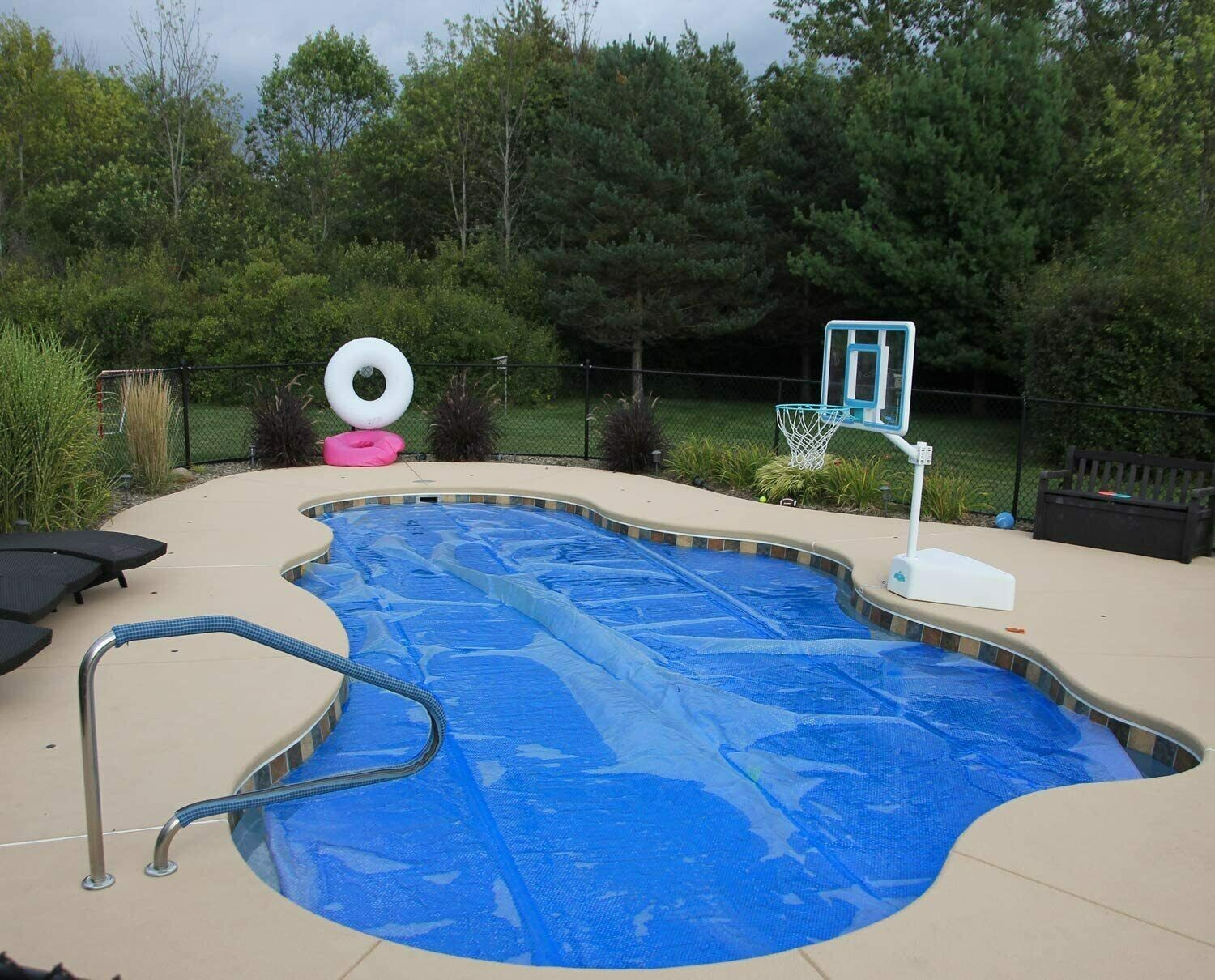 1200 Series Blue Swimming Pool Solar Blanket Cover w/ Grommet Kit - Choose Size