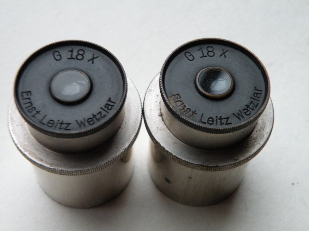 Vintage LEITZ Stereo Microscope G18x eyepieces pair (d=30mm)