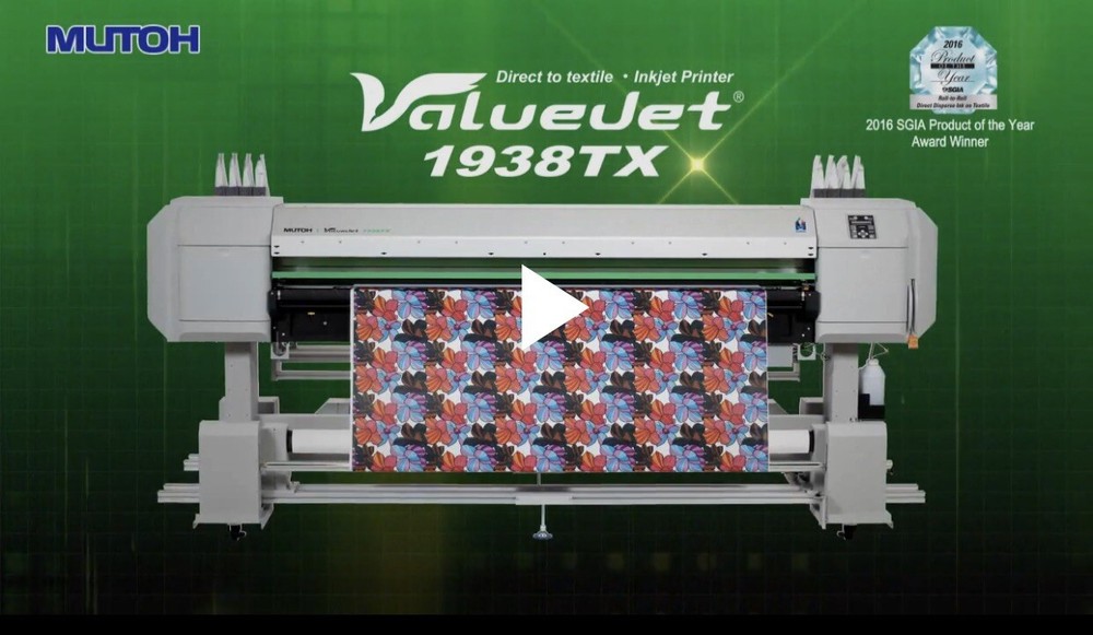 (USED) Mutoh ValueJet-1938 Textile Printer 75 " Wide Format Double Head Printer