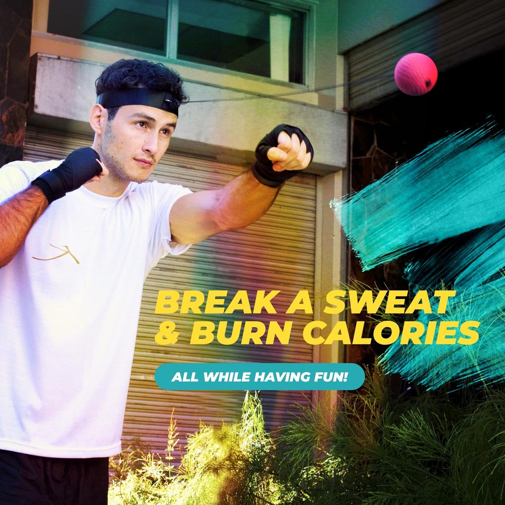 Boxing Reflex Ball Trainer - Regular Multi-Color 3-Pack Adults, Adjustable Bo...