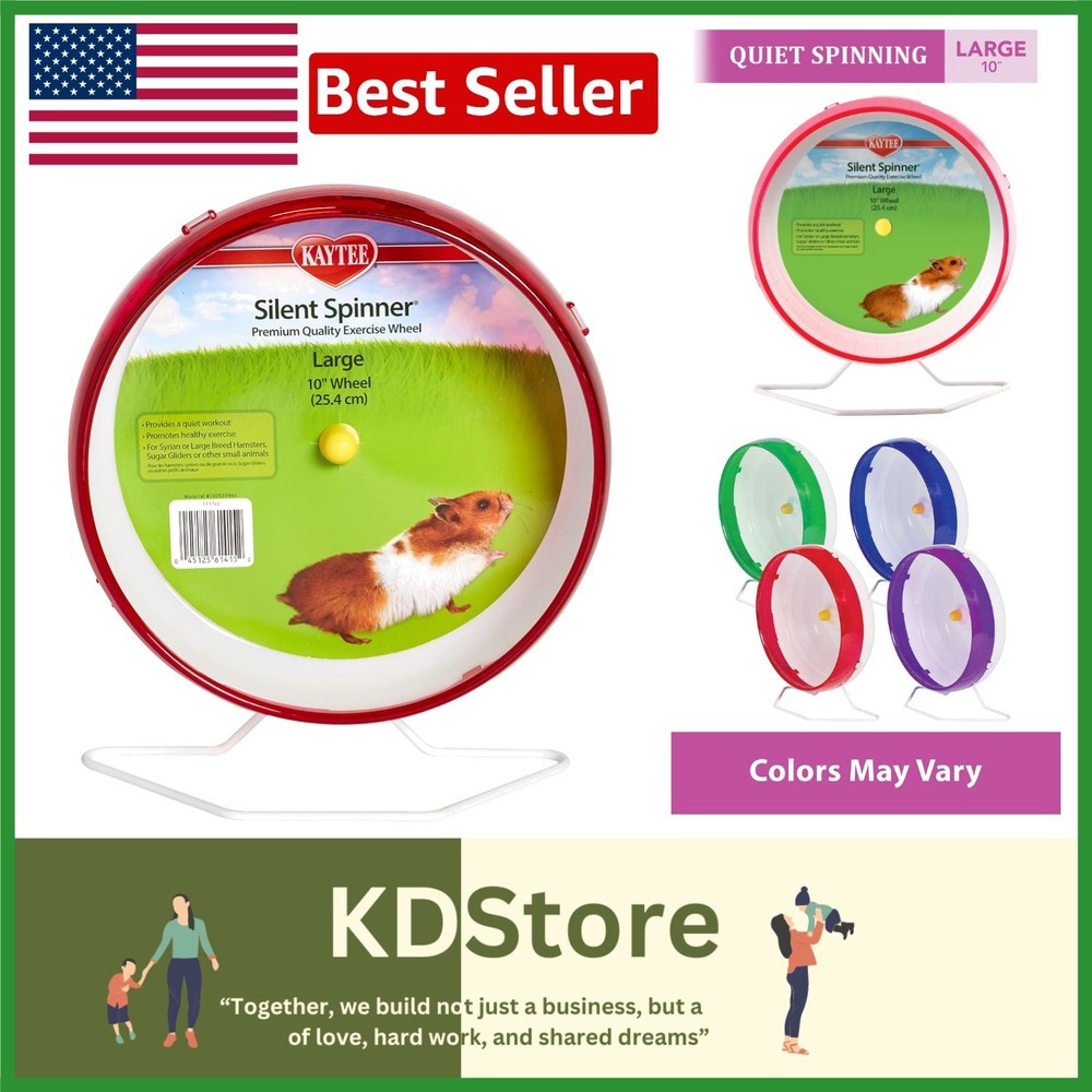 Whisper-Quiet 10 Inch Spinner Wheel for Active Small Pets - Hamsters & Gerbils