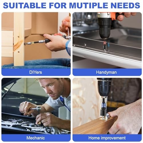 Pkuukme 3PCS Impact Socket Adapter Set - 1/4, 3/8, 1/2 Drill Socket Adapters