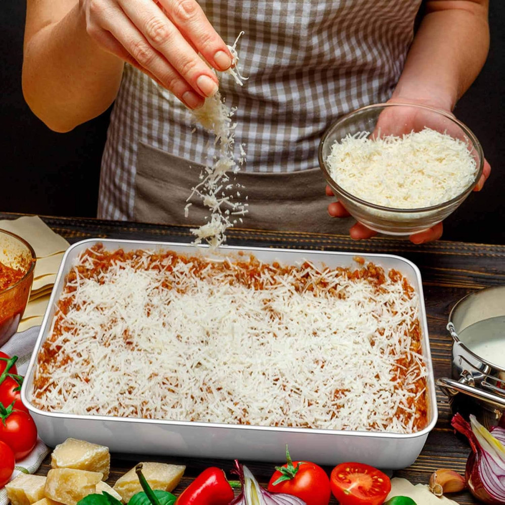 Lasagna Pan with Lid, 12.3’’ X 9.75’’ X 2’’, Stainless Steel Rectangular Baking