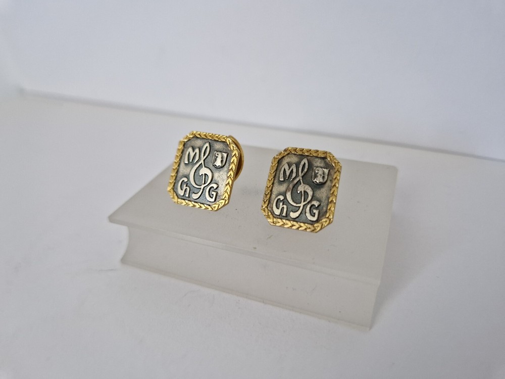 Switzerland Solid Silver 0.800 Two Badge by F,Muller Basel