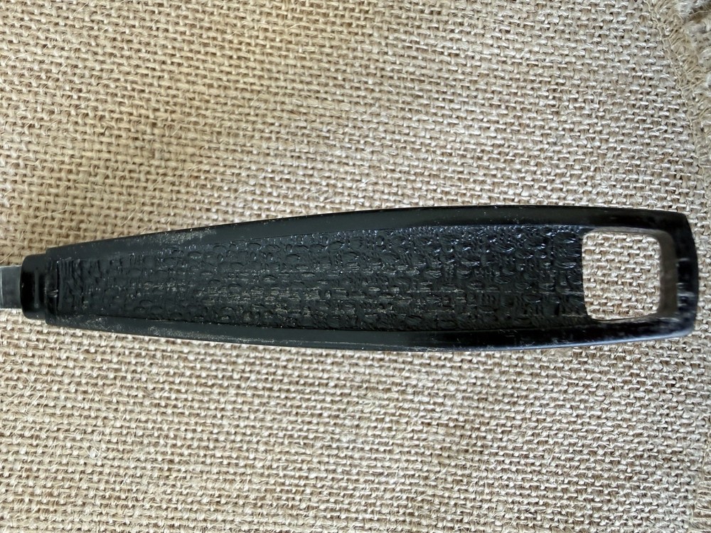 Ecko Vintage Pull Through Chromium Plated Knife Sharpener with Black Handle-EUC