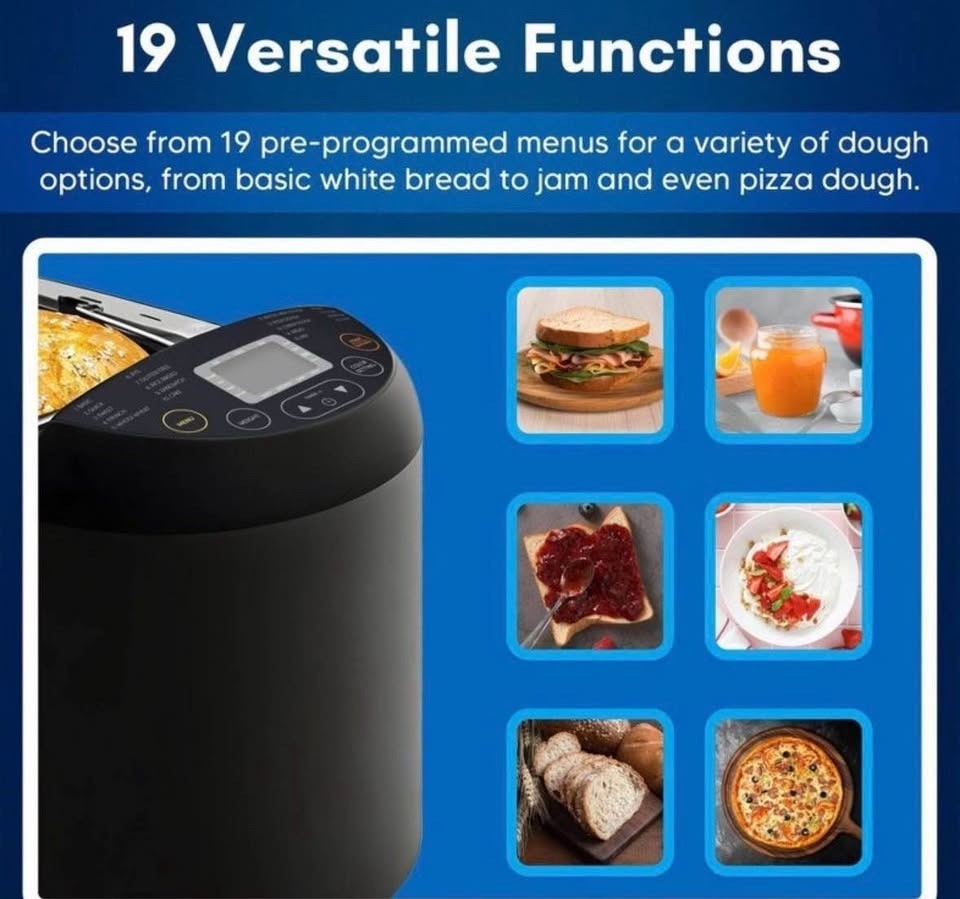 Elite Cuisine Programmable Bread Machine with 19