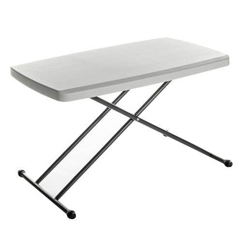 Small Camping Personal Folding Heavy Duty Utility Adjustable Table Platinum