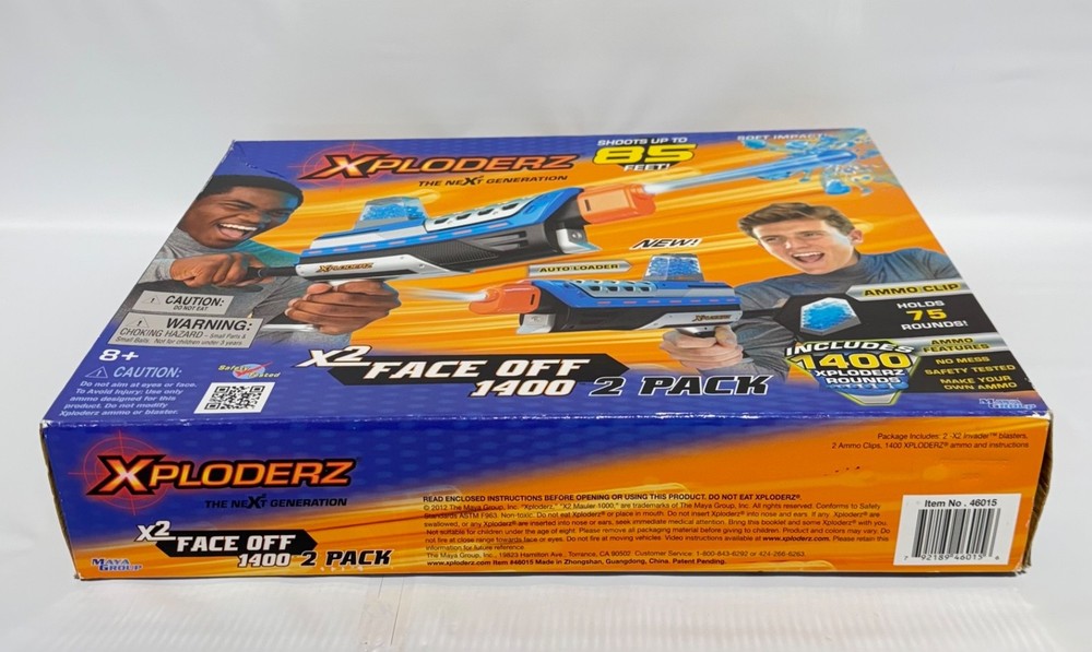 Xploderz X2 Invader Blasters Face Off 1400 2 Pack with 1400 Rounds Sealed