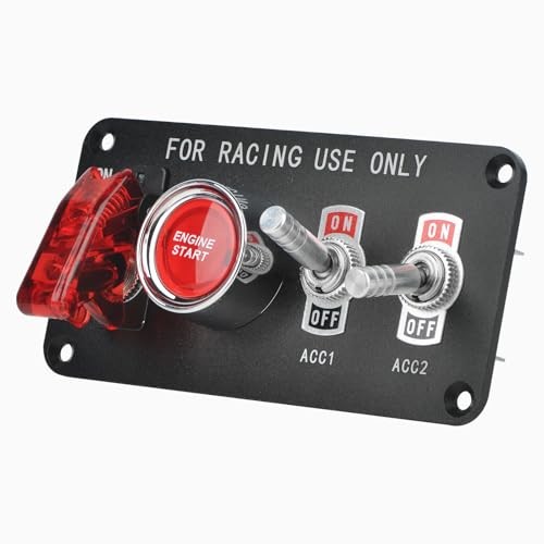 4-in-1 Ignition Switch Panel Includes Push-Button Start, Toggle Switch, and