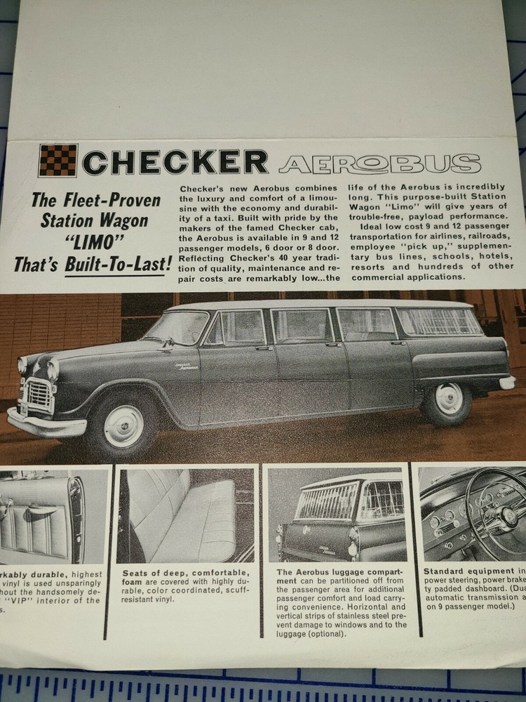1962 Checker 40th Anniversary Brochure Folder