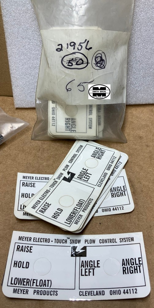 Meyer 21956 Two Toggle Switch Control Decal - Classic 70's and 80's