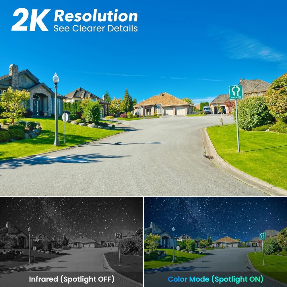 4MP Wireless CCTV Security Camera System Solar & Battery Powered Wifi PTZ Camera