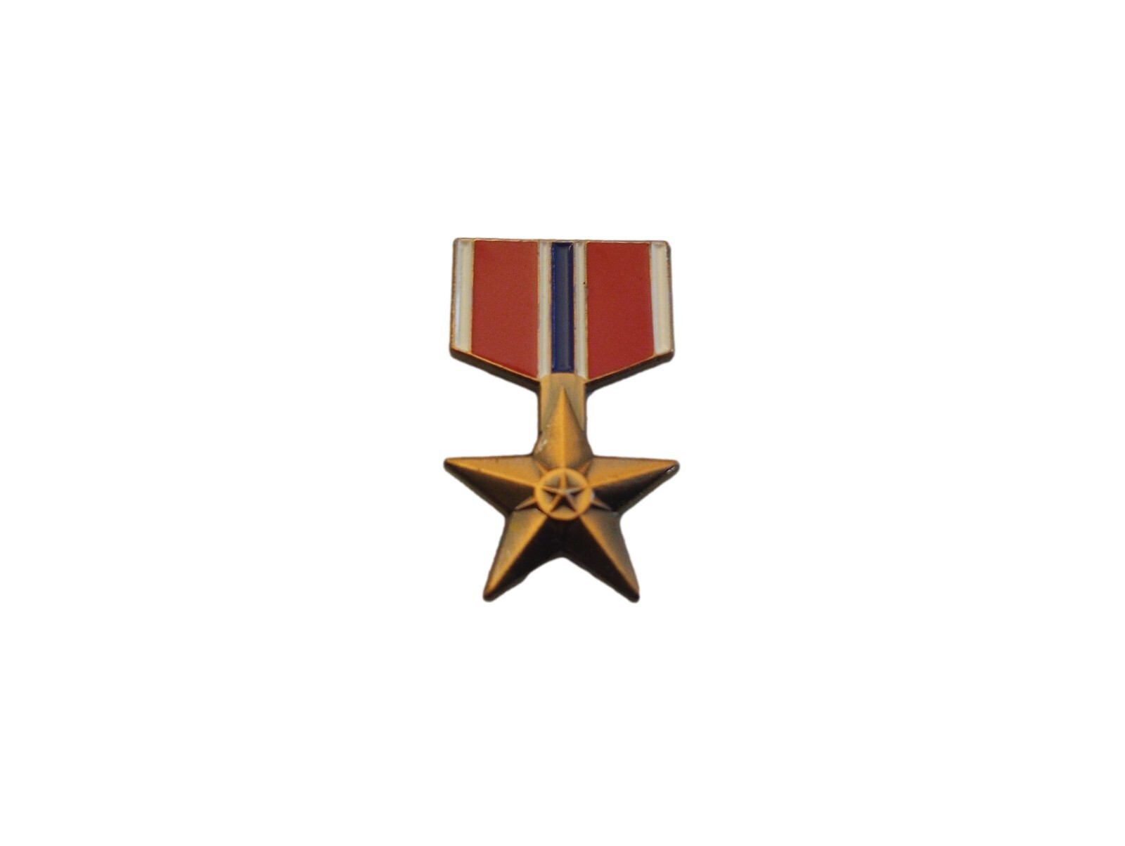 U.S MILITARY BRONZE STAR MEDAL HAT LAPEL PIN MINIATURE SIZE 1 1/8"