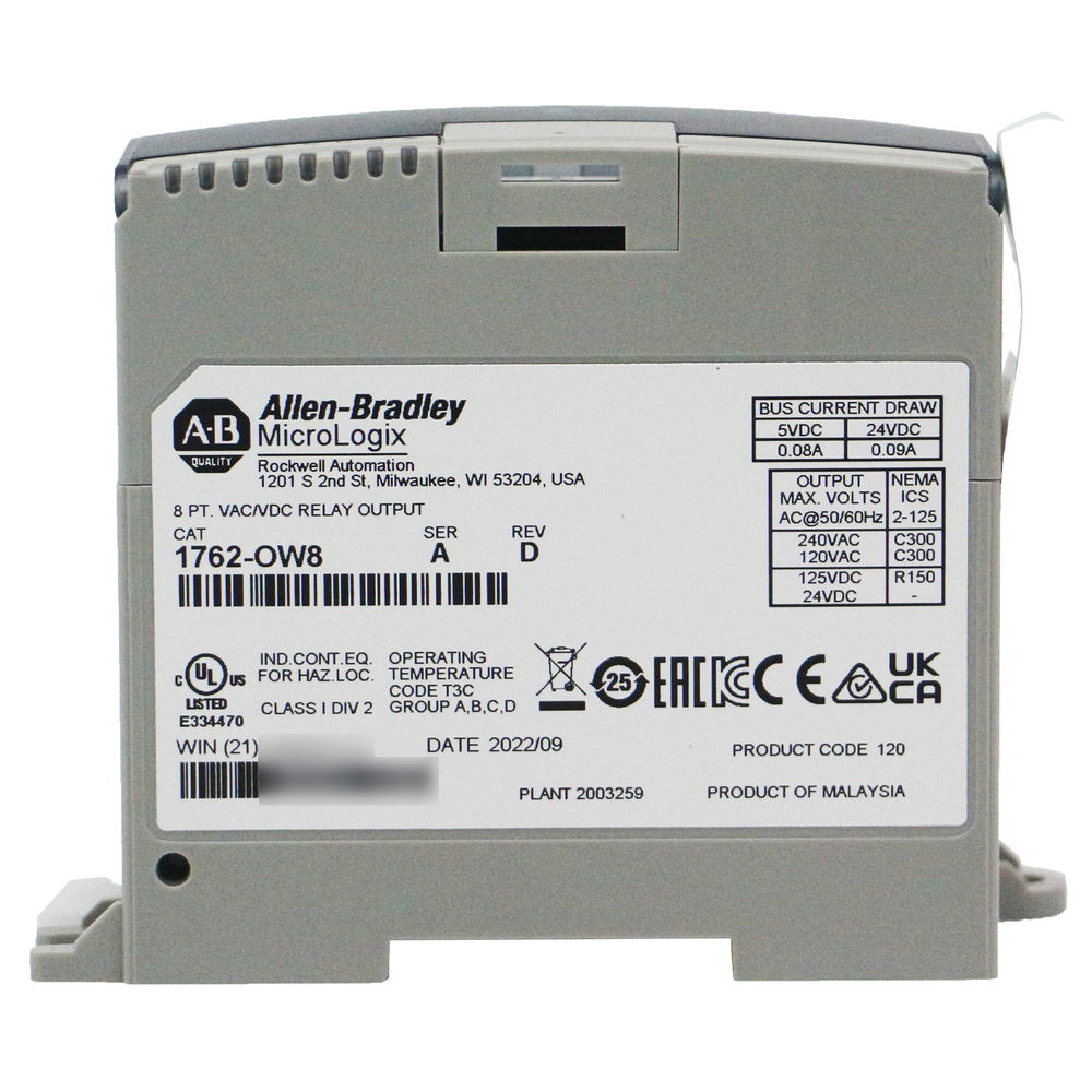 Allen Bradley New 1762-OW8 MicroLogix 8 Point Relay Output Module 1762OW8