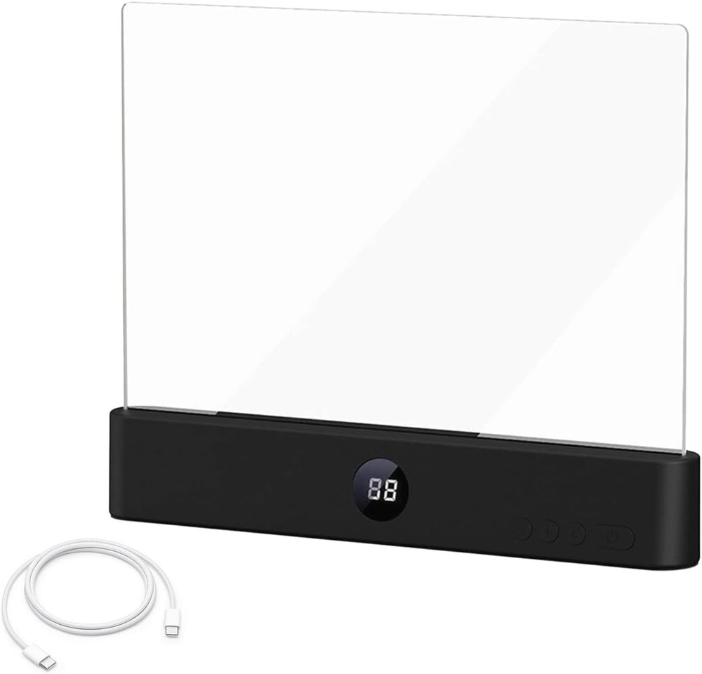 Pink Rechargeable LED Book Light 3-Color Adjustable Flat Panel w/ Timer & Memory
