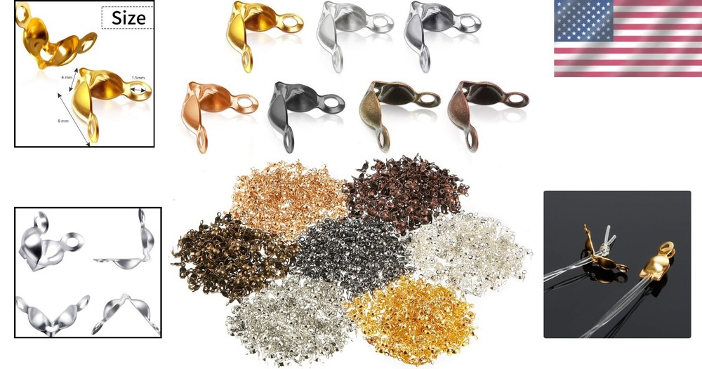 Versatile 1400 Pack Bead Tips Knot Covers - Essential for All Craft Projects