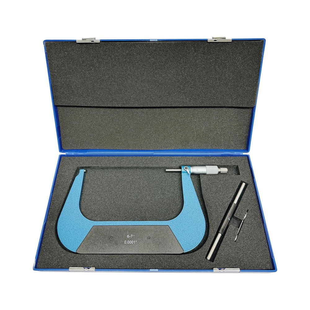 6-7" Outside Micrometer .0001" Precision Tool with Ratchet Stop Hardened Spindle