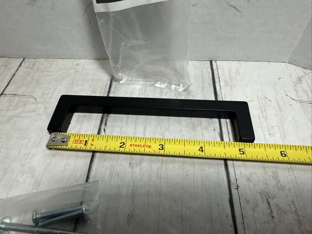 10-GlideRite 5" CC Solid Square Slim Kitchen Bar Pull Matte Black 21683-128-MB-1