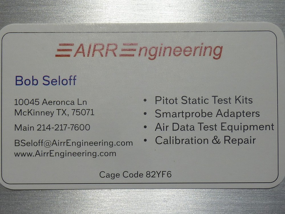 Lightweight Pitot Static Air Data Test 20' Hose Set Red Blu AN4 Flightline Rated
